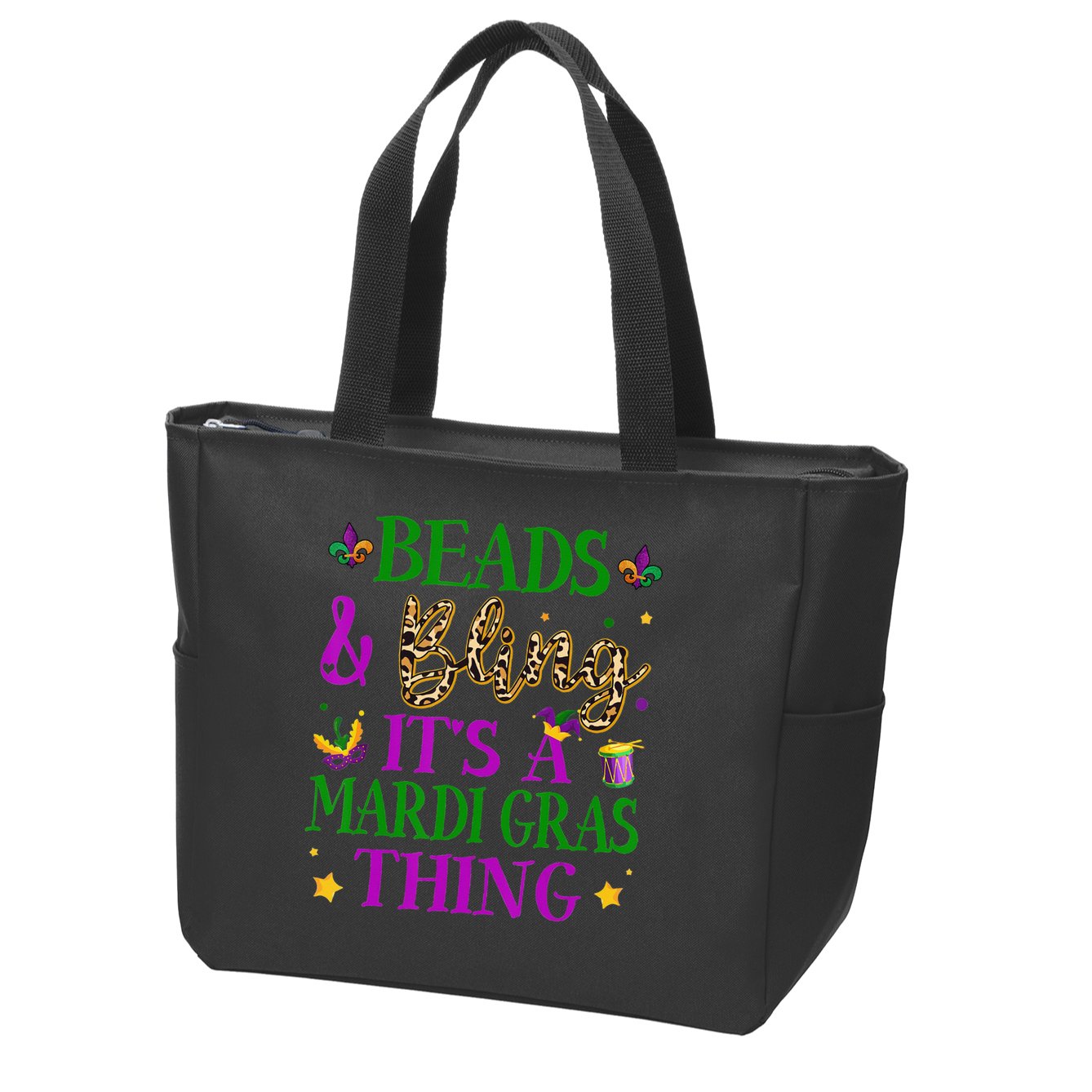 Beads And Bling It's A Mardi Gras Thing Beads And Bling Zip Tote Bag