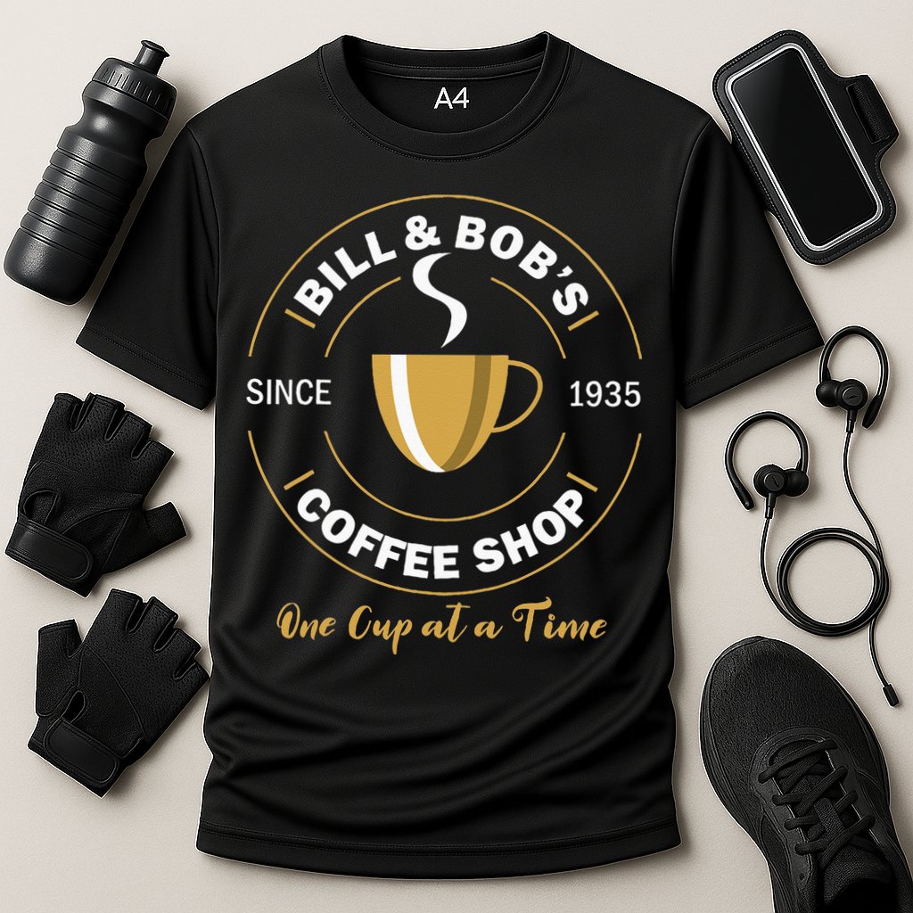 Bill And Bobs Coffee Shop AA Recovery Gift Cooling Performance Crew T-Shirt
