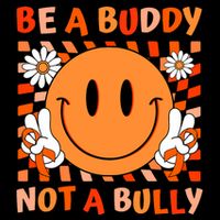 Be A Buddy Not A Bully Unity Day Anti Bullying Orange Face Drawstring Bag
