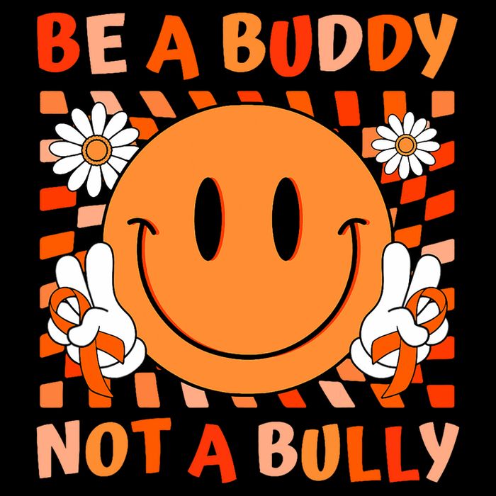 Be A Buddy Not A Bully Unity Day Anti Bullying Orange Face Drawstring Bag