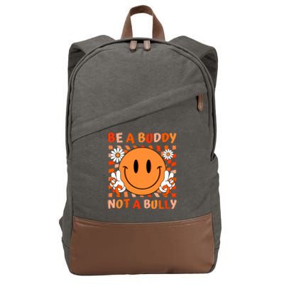 Be A Buddy Not A Bully Unity Day Anti Bullying Orange Face Cotton Canvas Backpack