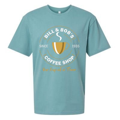 Bill And BobS Coffee Shop Aa Recovery Gift Sueded Cloud Jersey T-Shirt