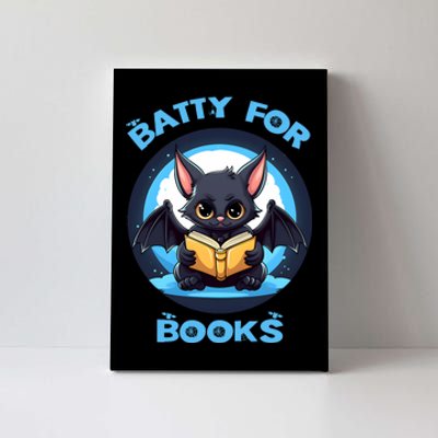 Batty About Books Lover Teacher Librarian Bookish Halloween Canvas