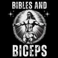 Bibles And Biceps Bodybuilding Jesus Fitness Funny Gym Cooling Performance Crew T-Shirt