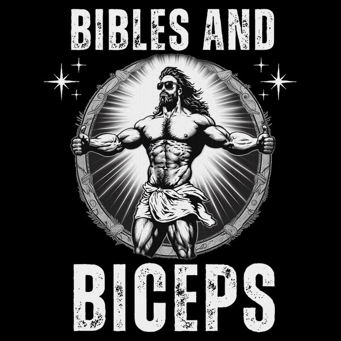 Bibles And Biceps Bodybuilding Jesus Fitness Funny Gym Cooling Performance Crew T-Shirt