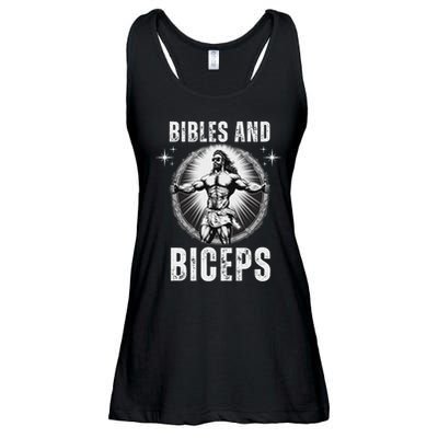 Bibles And Biceps Bodybuilding Jesus Fitness Funny Gym Ladies Essential Flowy Tank