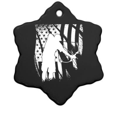 Bowfishing Americana Ceramic Star Ornament