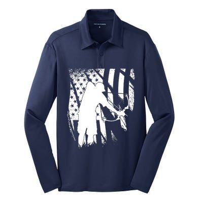 Bowfishing Americana Silk Touch Performance Long Sleeve Polo