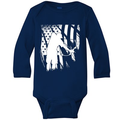 Bowfishing Americana Baby Long Sleeve Bodysuit