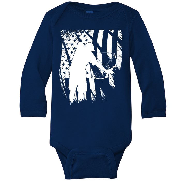 Bowfishing Americana Baby Long Sleeve Bodysuit