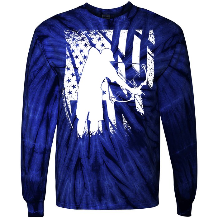 Bowfishing Americana Tie-Dye Long Sleeve Shirt