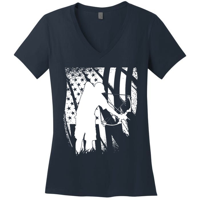 Bowfishing Americana Women's V-Neck T-Shirt