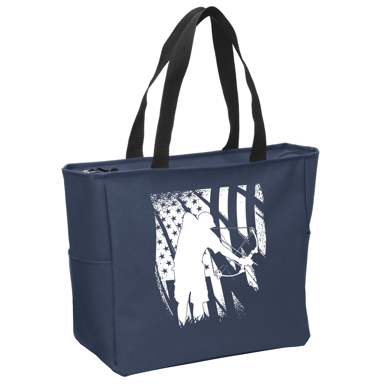 Bowfishing Americana Zip Tote Bag