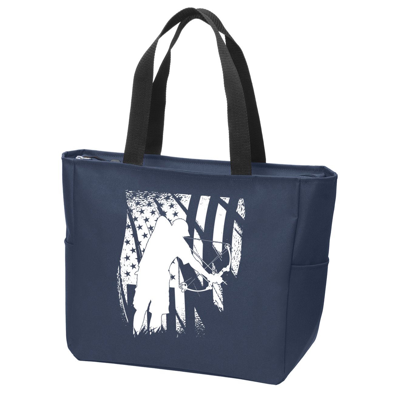 Bowfishing Americana Zip Tote Bag