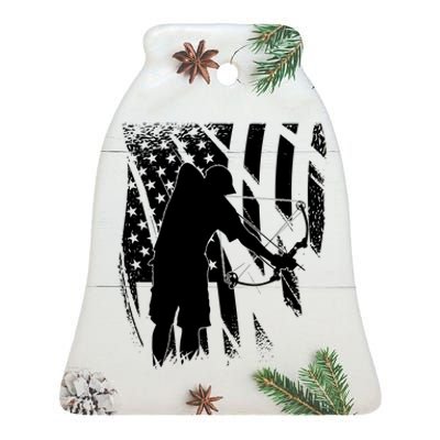 Bowfishing Americana Ceramic Bell Ornament