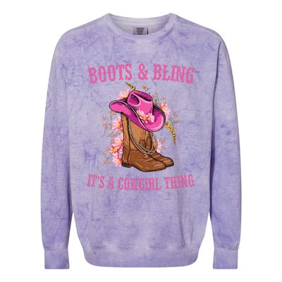 Boots And Bling Its A Cowgirl Thing Cute Love Country Life Colorblast Crewneck Sweatshirt