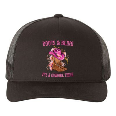 Boots And Bling Its A Cowgirl Thing Cute Love Country Life Yupoong Adult 5-Panel Trucker Hat