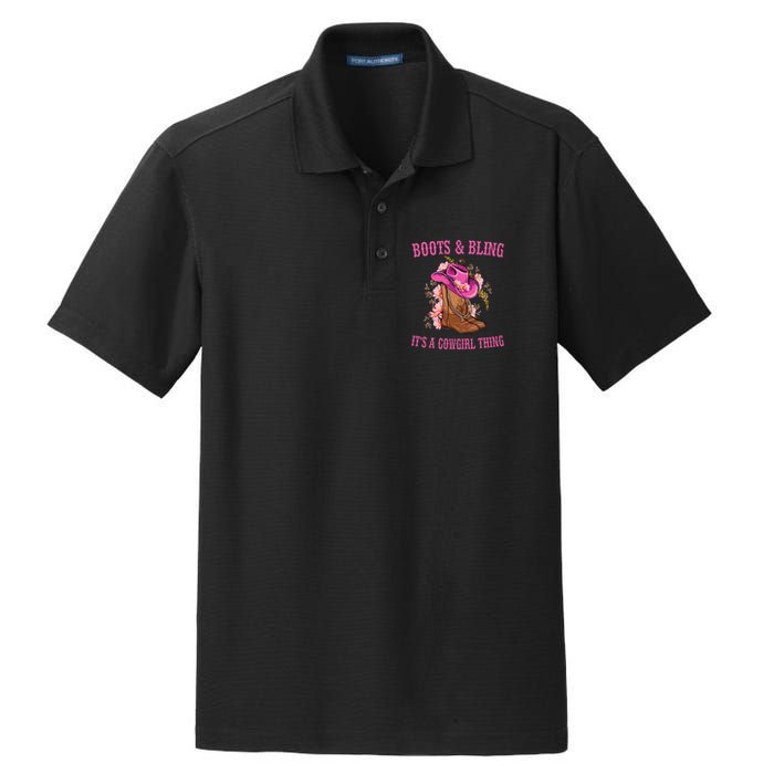 Boots And Bling Its A Cowgirl Thing Cute Love Country Life Dry Zone Grid Polo