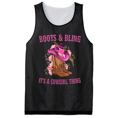 Boots And Bling Its A Cowgirl Thing Cute Love Country Life Mesh Reversible Basketball Jersey Tank