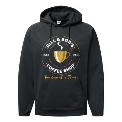 Bill And Bobs Coffee Shop Aa Recovery Performance Fleece Hoodie