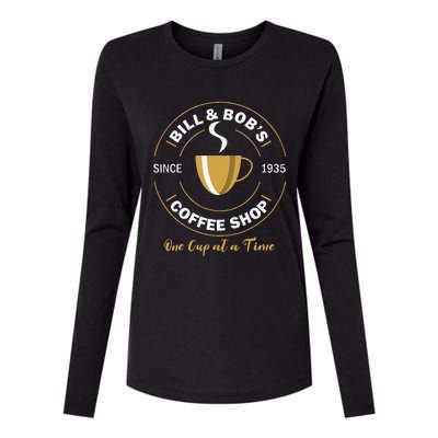 Bill And Bobs Coffee Shop Aa Recovery Womens Cotton Relaxed Long Sleeve T-Shirt