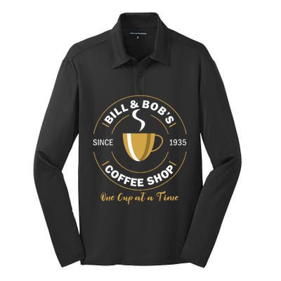 Bill And Bobs Coffee Shop Aa Recovery Silk Touch Performance Long Sleeve Polo