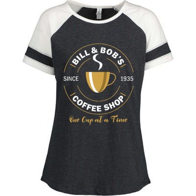 Bill And Bobs Coffee Shop Aa Recovery Enza Ladies Jersey Colorblock Tee