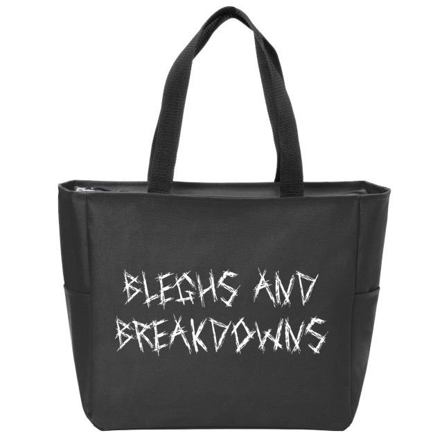 Bleghs And Breakdowns Funny Metalcore Vocalist Deathcore Zip Tote Bag