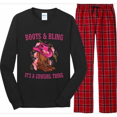 Boots And Bling Its A Cowgirl Thing Cute Love Country Life Long Sleeve Pajama Set