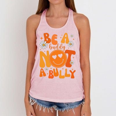 Be A Buddy Not A Bully Unity Day Anti Bullying Women's Knotted Racerback Tank