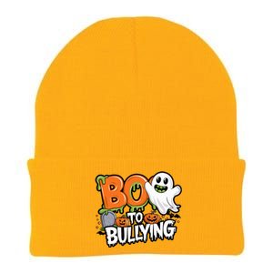 Boo Anti Bullying Funny Halloween Orange Unity Day Knit Cap Winter Beanie