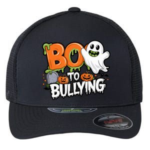 Boo Anti Bullying Funny Halloween Orange Unity Day Flexfit Unipanel Trucker Cap