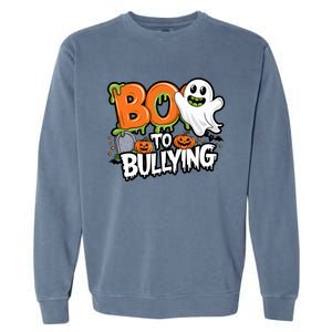 Boo Anti Bullying Funny Halloween Orange Unity Day Garment-Dyed Sweatshirt