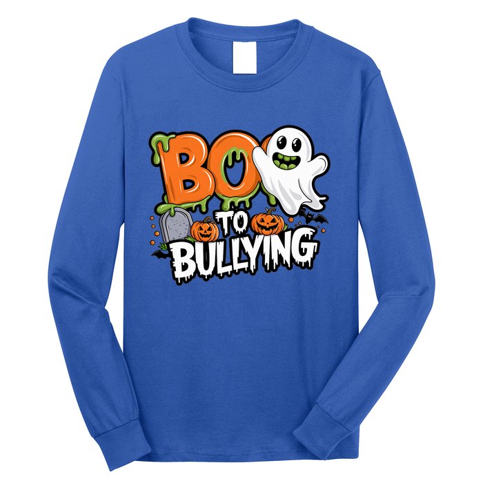 Boo Anti Bullying Funny Halloween Orange Unity Day Long Sleeve Shirt