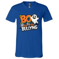 Boo Anti Bullying Funny Halloween Orange Unity Day V-Neck T-Shirt