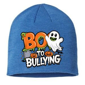 Boo Anti Bullying Funny Halloween Orange Unity Day Sustainable Beanie