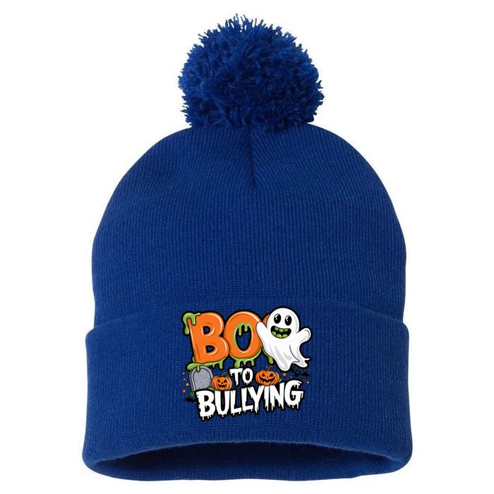 Boo Anti Bullying Funny Halloween Orange Unity Day Pom Pom 12in Knit Beanie