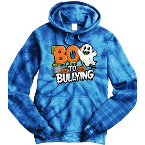 Boo Anti Bullying Funny Halloween Orange Unity Day Tie Dye Hoodie