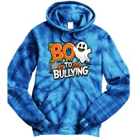 Boo Anti Bullying Funny Halloween Orange Unity Day Tie Dye Hoodie