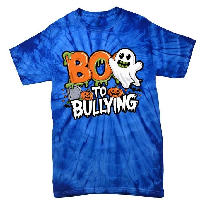 Boo Anti Bullying Funny Halloween Orange Unity Day Tie-Dye T-Shirt