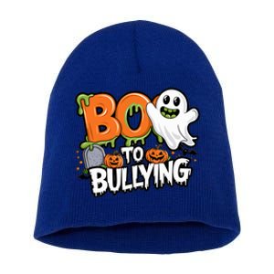 Boo Anti Bullying Funny Halloween Orange Unity Day Short Acrylic Beanie