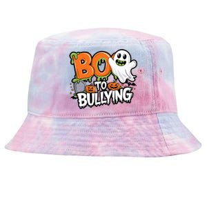 Boo Anti Bullying Funny Halloween Orange Unity Day Tie-Dyed Bucket Hat