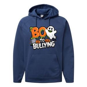 Boo Anti Bullying Funny Halloween Orange Unity Day Performance Fleece Hoodie