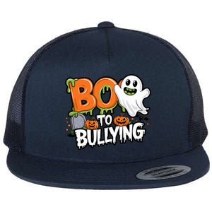 Boo Anti Bullying Funny Halloween Orange Unity Day Flat Bill Trucker Hat