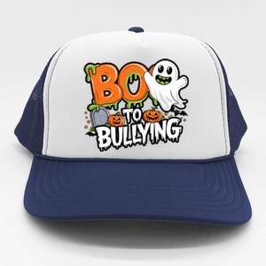 Boo Anti Bullying Funny Halloween Orange Unity Day Trucker Hat