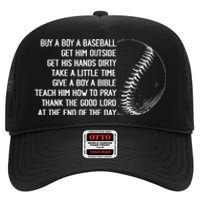 Buy A Baseball Get Him Outside Mother Father Gift High Crown Mesh Back Trucker Hat