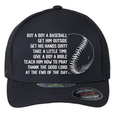 Buy A Baseball Get Him Outside Mother Father Gift Flexfit Unipanel Trucker Cap