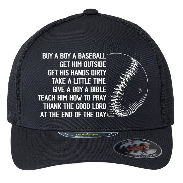 Buy A Baseball Get Him Outside Mother Father Gift Flexfit Unipanel Trucker Cap