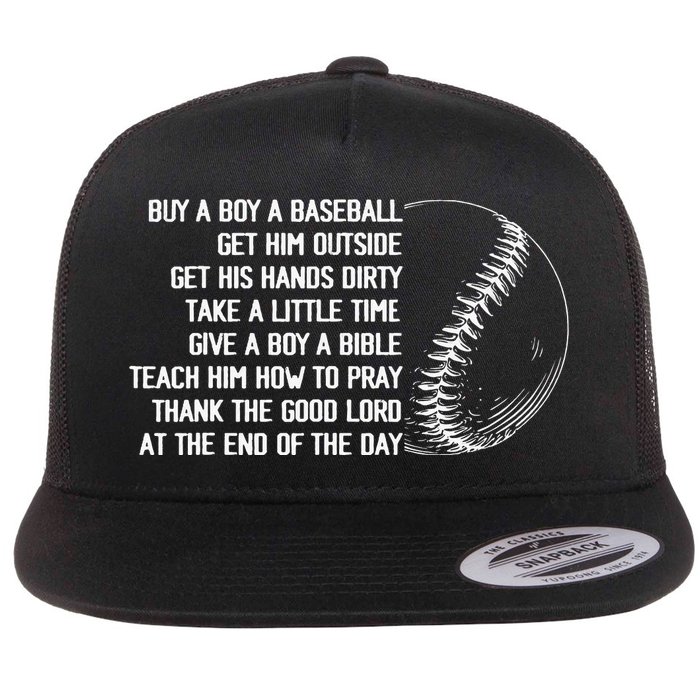 Buy A Baseball Get Him Outside Mother Father Gift Flat Bill Trucker Hat