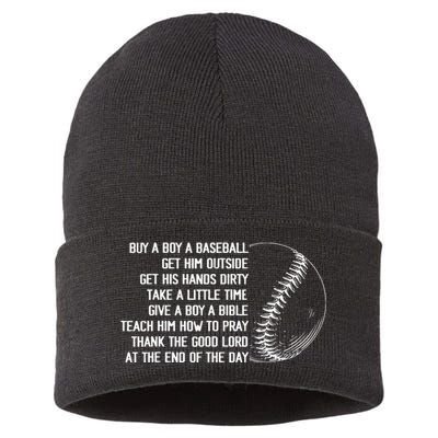 Buy A Baseball Get Him Outside Mother Father Gift Sustainable Knit Beanie